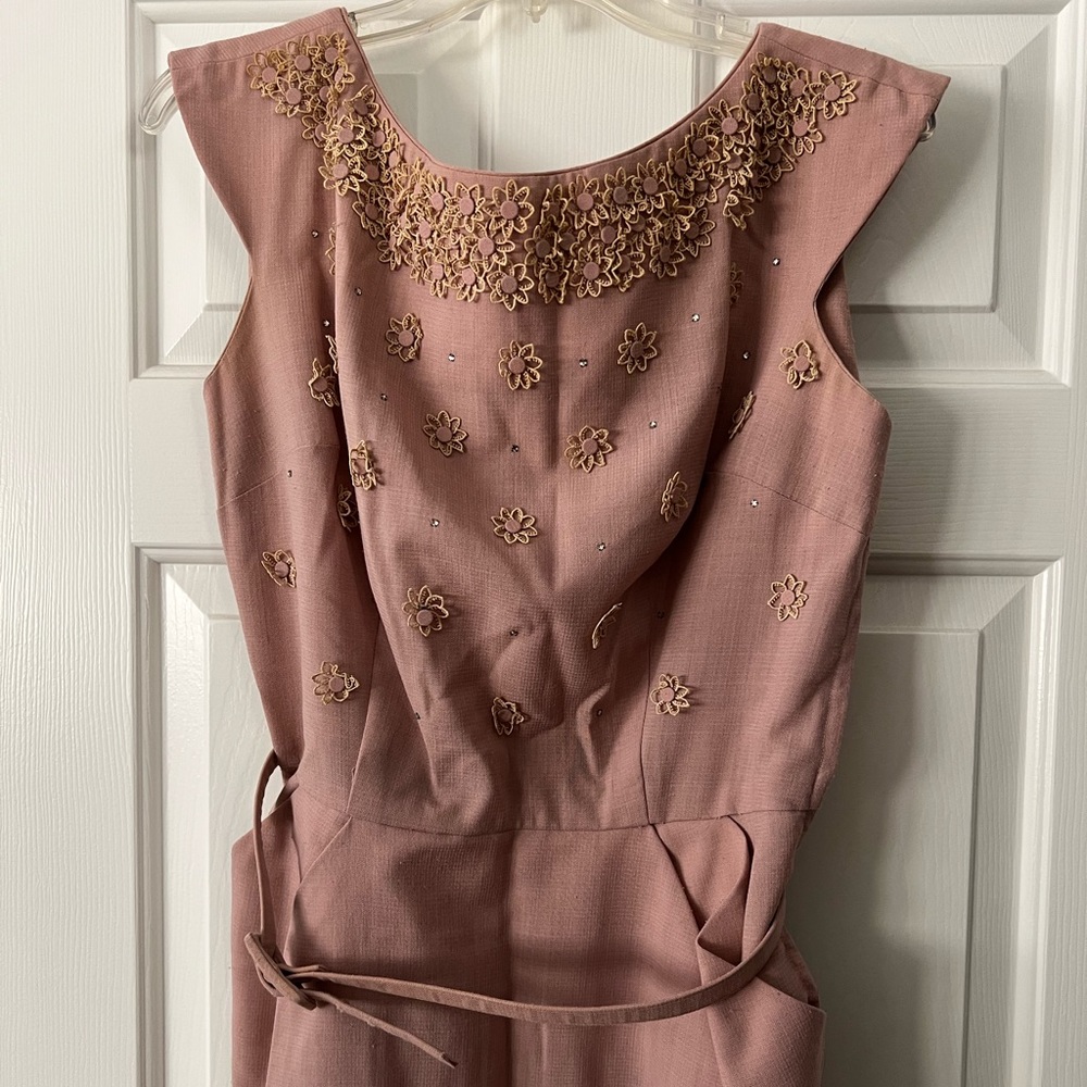 Vintage Mauve Pink 1950s Dress